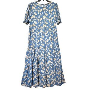 PRETTYGARDEN Women's Summer Casual Boho Dress Floral Print Puff Sleeve New